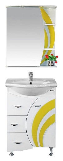 Misty Зеркальный шкаф Каролина 60 L желтое стекло – фотография-2