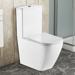 Azario Унитаз-компакт Levanto AZ-1228A безободковый с бачком с сиденьем микролифт белый – фотография-2