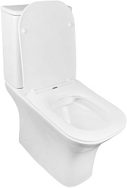 Azario Унитаз-компакт Fretta Square AZ-5121 безободковый с бачком с сиденьем микролифт белый – фотография-6