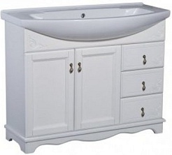 Bas Тумба под раковину Варна 105 белый, глухие дверцы, 3 ящика – фотография-1