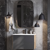 Акватон Мебель для ванной Сохо 75 R подвесная дуб веллингтон/графит софт