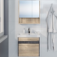 СанТа Мебель для ванной Мира 60 подвесная янтарное дерево/черная