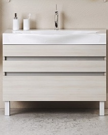 Aqwella Тумба с раковиной Бергамо 80 акация – фотография-1