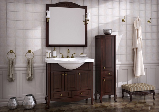 ASB-Woodline Зеркало для ванной Флоренция 85 бук тироль, массив ясеня – фотография-2