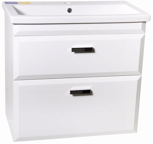 Style Line Тумба с раковиной Лотос 80 Люкс белая PLUS подвесная – фото-1