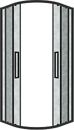 Grossman  Душевой уголок Cosmo 80x80x195 четверть круга профиль черный матовый стекло шиншилла – фотография-2