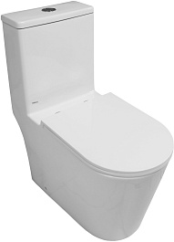 Azario Унитаз-моноблок Eagle AZ-80673 безободковый с бачком с сиденьем микролифт белый – фотография-1