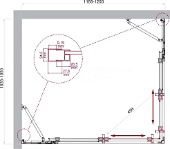 BelBagno Душевой уголок Luce 120/105 LUCE-AH-22-120/105-C-Cr профиль хром стекло прозрачное – фотография-5