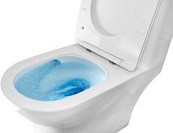 Azario Унитаз-моноблок Terni AZ-8618T безободковый с бачком с сиденьем микролифт белый – фотография-13