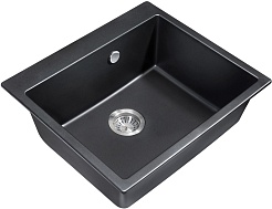 Milacio Мойка кухонная Murcia 60 Cuarzo черная матовая – фотография-1