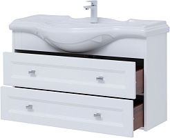 Aquanet Тумба с раковиной Монте 85 подвесная белая матовая – фотография-7