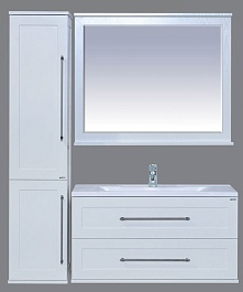 Misty Пенал для ванной Марта 35 белый L с б/к – фотография-2