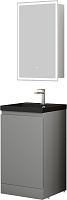 Style Line Мебель для ванной с кварцевой раковиной антрацит Батлер 50 серая Люкс антискрейтч Plus