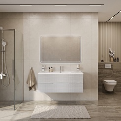 Cezares Тумба с раковиной Duet-N 120 подвесная CZR-8095-120 ясень белый софт – фотография-7