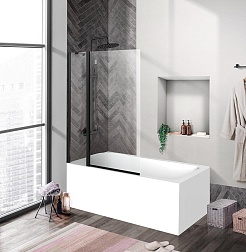 BelBagno Шторка на ванну 100/150 UNO-V-11-100/150-C-NERO – фотография-2