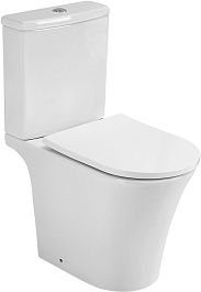 Azario Унитаз-компакт Vise AZ-1343BT безободковый с бачком с сиденьем микролифт белый – фотография-1