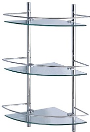 WasserKRAFT Полка стеклянная тройная угловая "K-3133" – фотография-1