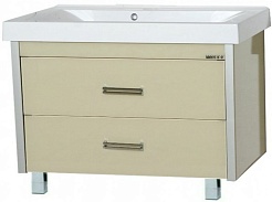 Misty Тумба с раковиной Джулия QVATRO 105 бежевая Bеidge – фотография-1