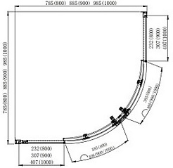 Aquatek Душевой уголок Ария 80x80 AQ ARI RO 08020BL профиль черный стекло прозрачное – фотография-7