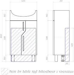 Vigo Тумба с раковиной Grand 45 белая – фотография-13