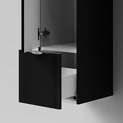 Водолей Шкаф пенал подвесной Марко 30 L 1 дверка 1 ящик черный – фотография-5