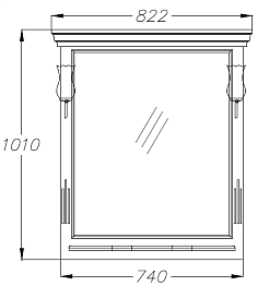 Opadiris Зеркало для ванной Риспекто 80 орех антикварный – фотография-3