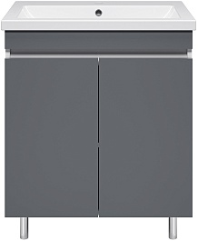 Misty Тумба с раковиной Майна 70 графит/белая – фотография-1