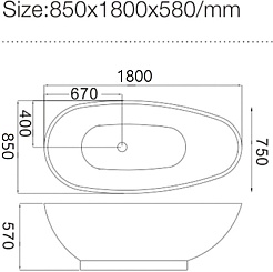 Frank Акриловая ванна 180х85 F180 морское свечение – фотография-8