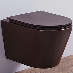Esbano Унитаз Clavel подвесной безободковый кофе матовый – фотография-1