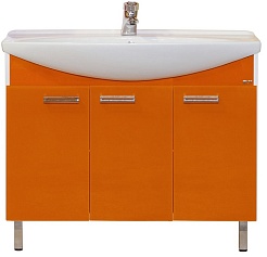 Misty Тумба для умывальника Джулия 120 прямая оранжевая – фотография-1