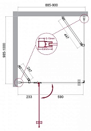 BelBagno Душевой уголок Kraft 90/100 KRAFT-AH-12-90/100-C-Cr-L стекло прозрачное – фотография-7