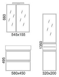  Тумба с раковиной "Ginza" белая с черным – фотография-3