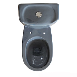 Керамин Унитаз-компакт Омега с жестким сиденьем, графит – фотография-2