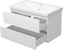 Misty Тумба с раковиной Алиса 90, 2 ящика, подвесная – фотография-4