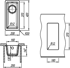 Florentina Мойка кухонная дополнительная Вега 160 грей – фотография-4
