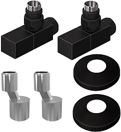 Lemark Комплект подключения Lemark LM03412SBL для водяных полотенцесушителей черный – фотография-1