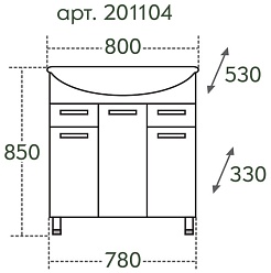 СанТа Тумба с раковиной Эльбрус 80 – фотография-8