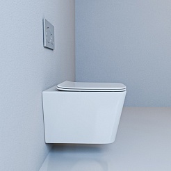 Esbano Унитаз Gartez подвесной безободковый белый – фотография-4