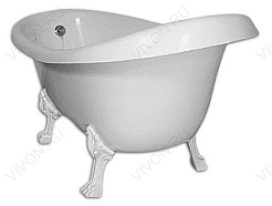 Фэма Ванна из литьевого мрамора Салерно (ножки хром, слив-перелив хром) – фотография-3