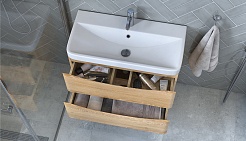 Velvex Тумба с раковиной Clay 80 дуб верона – фотография-4