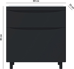 Vivon Тумба с раковиной Ostin 80 напольная черная матовая – фотография-20