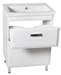 Style Line Тумба для умывальника Лотос 60 Люкс белая PLUS – фотография-3