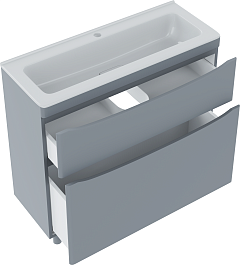 Vivon Тумба с раковиной Ostin 90 напольная серая матовая – фотография-7