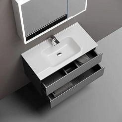 Sancos Тумба с раковиной Folk 90 grey soft раковина Element 91 CN7002 – фотография-2