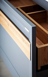 Бриклаер Тумба с раковиной Берлин 70 оникс серый с ручкой дуб золотой – фотография-6