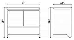 Velvex Мебель для ванной напольная Klaufs 100 черная/дерево – фотография-6