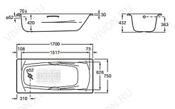 Roca Стальная ванна "Swing 170 см" – фотография-5