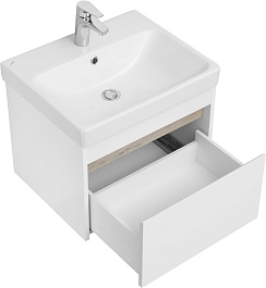 Акватон Мебель для ванной Марти 55 белый/дуб эндгрейн – фотография-5