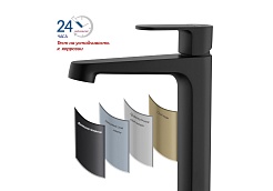 Aquatek Смеситель для раковины Оберон AQ1204MB матовый черный – фотография-3