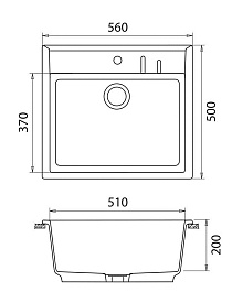 Granfest Мойка кухонная Quadro GF-Q560 Светло-розовый – фотография-3